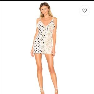 For Love and Lemons Mochi Shirrer Minidress white